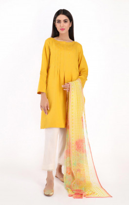 Mustard Jacquard Dyed Kurti